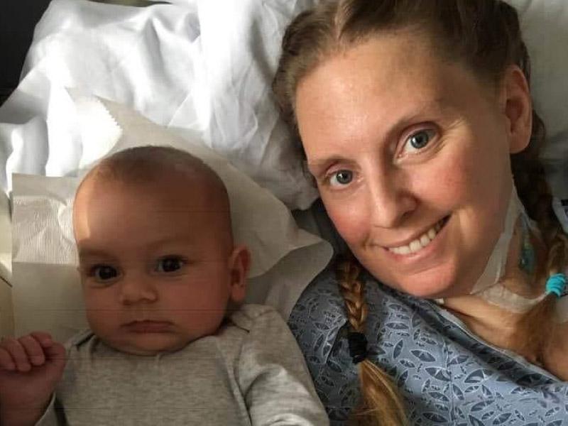 Kristy Novillo in the hospital with her son, Dominic. (Photo courtesy of Jorge Novillo)